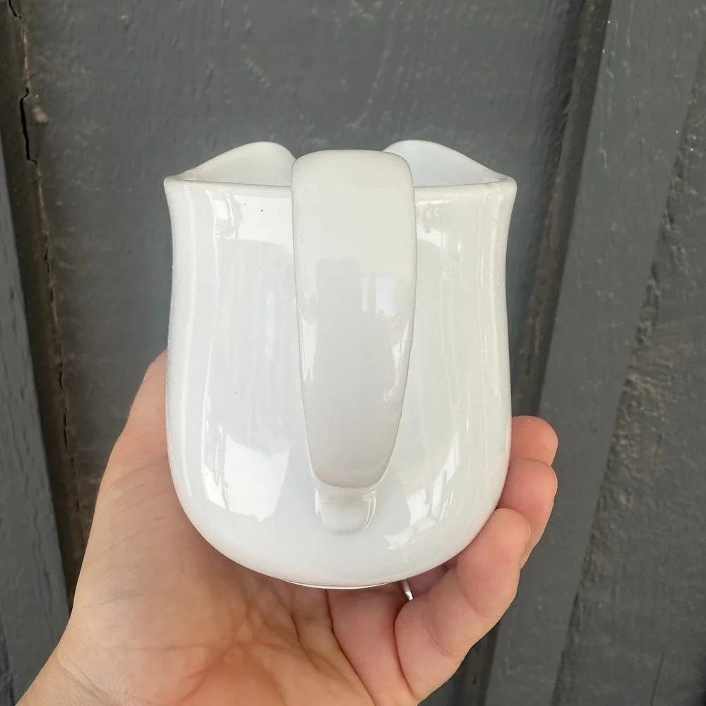 Corning Ware Ceramic White Gravy Boat Creamer Cup Pitcher Container with Handle